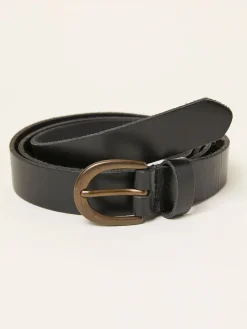 Fat Face FatFace Black Heart Stud Detail Leather Belt