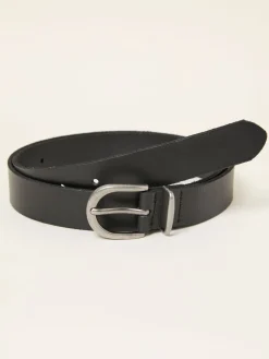 Fat Face FatFace Plain Leather Belt Black Discount