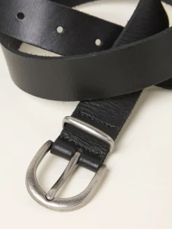 Fat Face FatFace Plain Leather Belt Black Discount