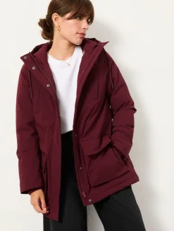 Fat Face FatFace Brea Quilted Coat Dark Red Sale