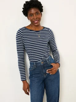 Fat Face FatFace Breton T Shirt Navy Hot