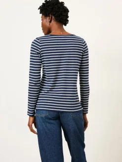 Fat Face FatFace Breton T Shirt Navy Hot