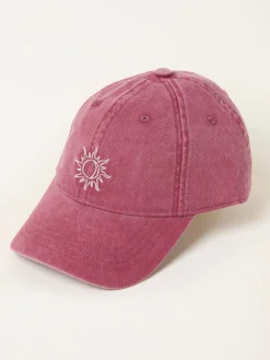 Fat Face FatFace Embroidered Sun Cap Burgundy Red Best