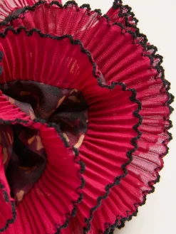 Fat Face FatFace Burgundy Red Sketchy Texture Printed Scrunchie