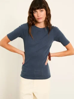 Fat Face FatFace Callie Pointelle Top Navy Best