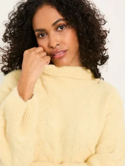 Fat Face FatFace Celia Knitted Roll Neck Jumper Yellow Online