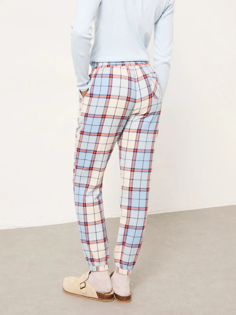 Fat Face FatFace Cora Blue Check Pyjama Bottom Clearance