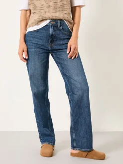 Fat Face FatFace Filby Relaxed Straight Jeans Blue Denim Sale