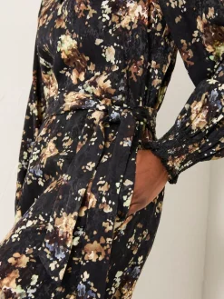 Fat Face FatFace Fionn Black Floral Petite Jumpsuit Discount