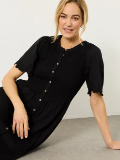 Fat Face FatFace Fleur Jersey Midi Dress Black