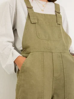 Fat Face FatFace Freja Khaki Green Dungarees New