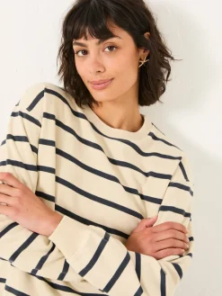 Fat Face FatFace Georgia Crew Sweatshirt Ivory Stripe Outlet