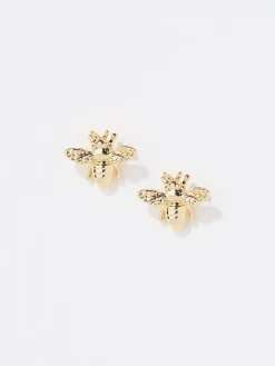 Fat Face FatFace Gold Tone Bee Stud Earrings Hot