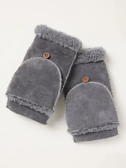 Fat Face FatFace Grey Suede Overflap Gloves Hot