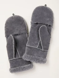 Fat Face FatFace Grey Suede Overflap Gloves Hot