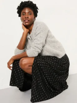 Fat Face FatFace Harper Black Midi Skirt Best