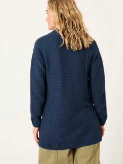 Fat Face FatFace Harriet Longline Knitted Cardigan Navy Best