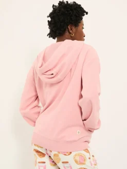 Fat Face FatFace Imogen Pink Breakfast In Bed Graphic Overhead Hoodie