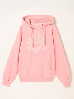 Fat Face FatFace Imogen Pink Breakfast In Bed Graphic Overhead Hoodie