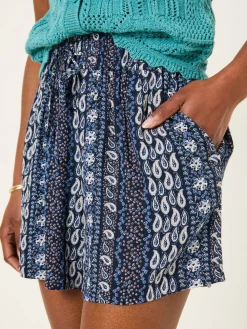 Fat Face FatFace Indigo Blue Paisley Flippy Shorts