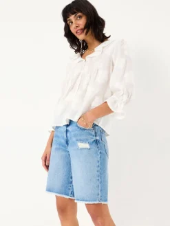 Fat Face FatFace Isabella Light Blue Denim Bermuda Shorts