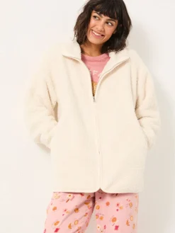 Fat Face FatFace Ivory Zip Through Snuggle Top Clearance