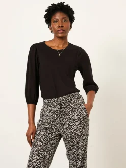 Fat Face FatFace Jenny Black Top New