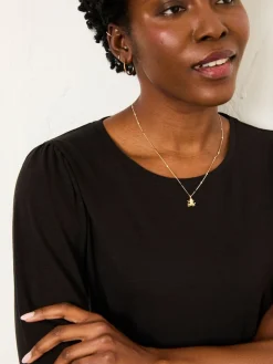 Fat Face FatFace Jenny Black Top New