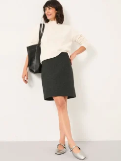 Fat Face FatFace Jess Charcoal Grey Tweed Mini Skirt New