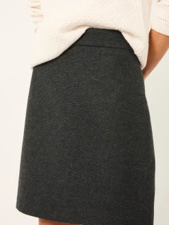 Fat Face FatFace Jess Charcoal Grey Tweed Mini Skirt New