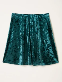 Fat Face FatFace Jess Skirt Teal Blue Velvet New