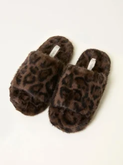 Fat Face FatFace Kat Black Leopard Slipper Best