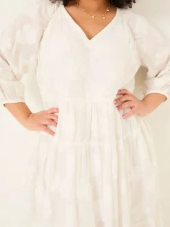 Fat Face FatFace Kelly White Jacquard Maxi Dress Discount