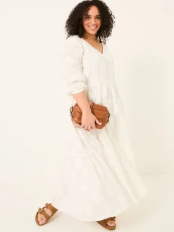 Fat Face FatFace Kelly White Jacquard Maxi Dress Discount