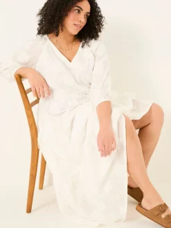 Fat Face FatFace Kelly White Jacquard Maxi Dress Discount