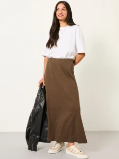 Fat Face FatFace Kitty Chocolate Brown Jersey Midi Skirt Sale
