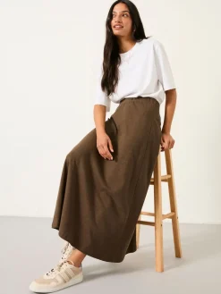 Fat Face FatFace Kitty Chocolate Brown Jersey Midi Skirt Sale