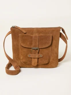 Fat Face FatFace Libby Suede Crossbody Bag Tan Brown Sale