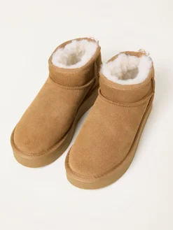 Fat Face FatFace Maeve Suede Mini Boot Tan Brown Clearance