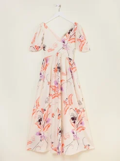 Fat Face FatFace Marlowe Gathered Sleeve Printed Maxi Dress Ivory