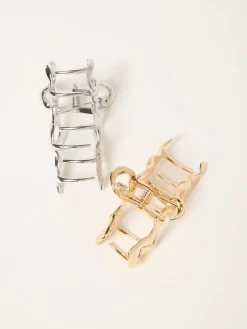 Fat Face FatFace Multi 2 Pack Metal Bow Claw Clips New