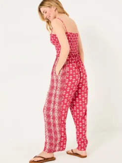 Fat Face FatFace Natalie Jumpsuit Dark Pink Earth Geo
