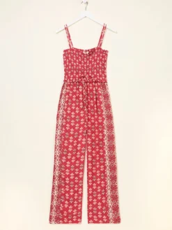 Fat Face FatFace Natalie Jumpsuit Dark Pink Earth Geo