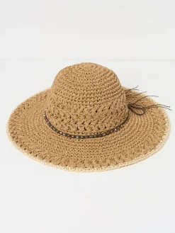 Fat Face FatFace Natural Crochet Straw Hat Clearance