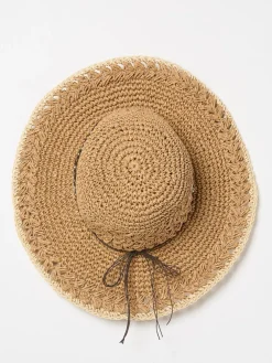 Fat Face FatFace Natural Crochet Straw Hat Clearance