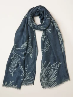 Fat Face FatFace Navy Blue Summer Meadow Printed Scarf