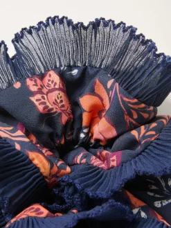 Fat Face FatFace Navy Folk Floral Printed Scrunchie Clearance