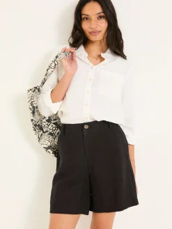 Fat Face FatFace Nell Linen Shorts Black Online