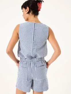 Fat Face FatFace Nell Navy Gingham Shorts Discount