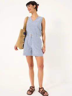 Fat Face FatFace Nell Navy Gingham Shorts Discount